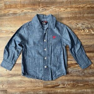 Wrangler Boys Denim Button Down Shirt